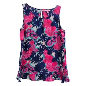Lilly Pulitzer Floral Sleeveless Top Medium
